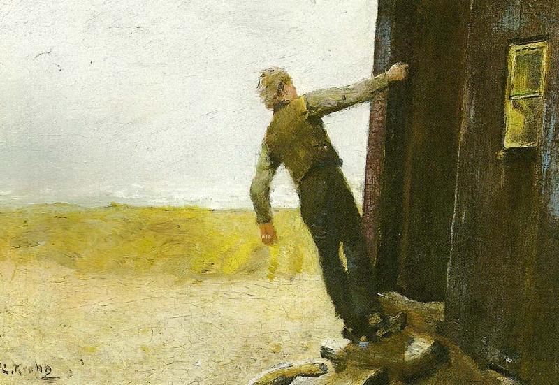 Christian Krohg et nodskud Norge oil painting art